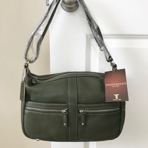 green tignanello leather purse